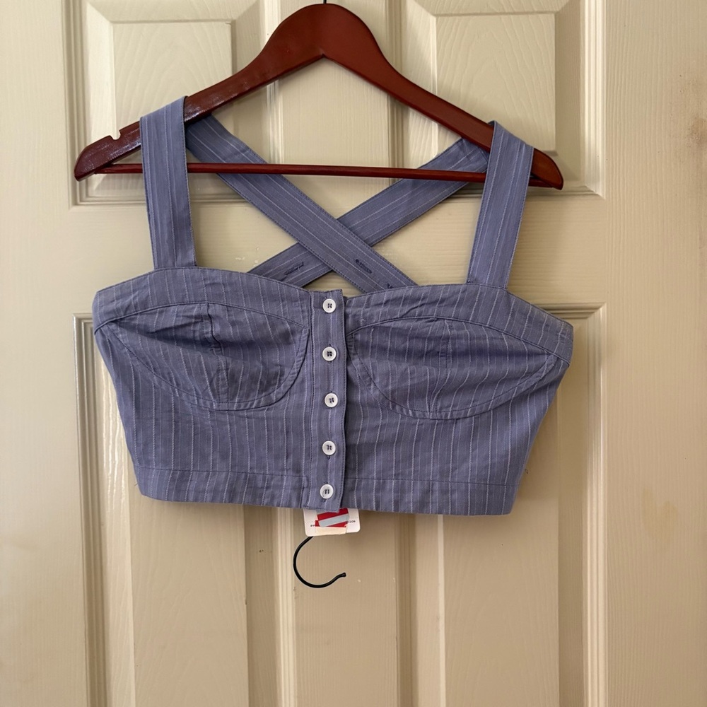 Free People Chambray Bustier